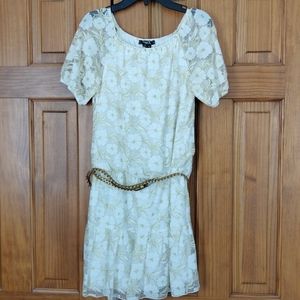 Lace Gold & Cream Dress